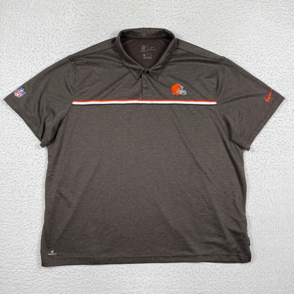 Cleveland Browns Polo Mens 3XL Brown Nike Dri-FIT NFL Football Sporty Fan Gear